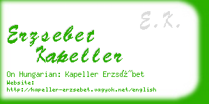 erzsebet kapeller business card